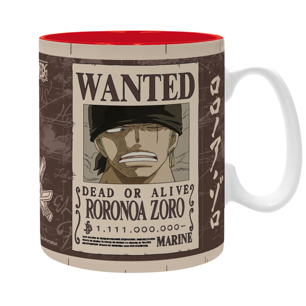 One Piece PrimeLine Tasse – 325 Ml, Schwarz, Fullcolour-Druck, Spülmaschinengeeignet