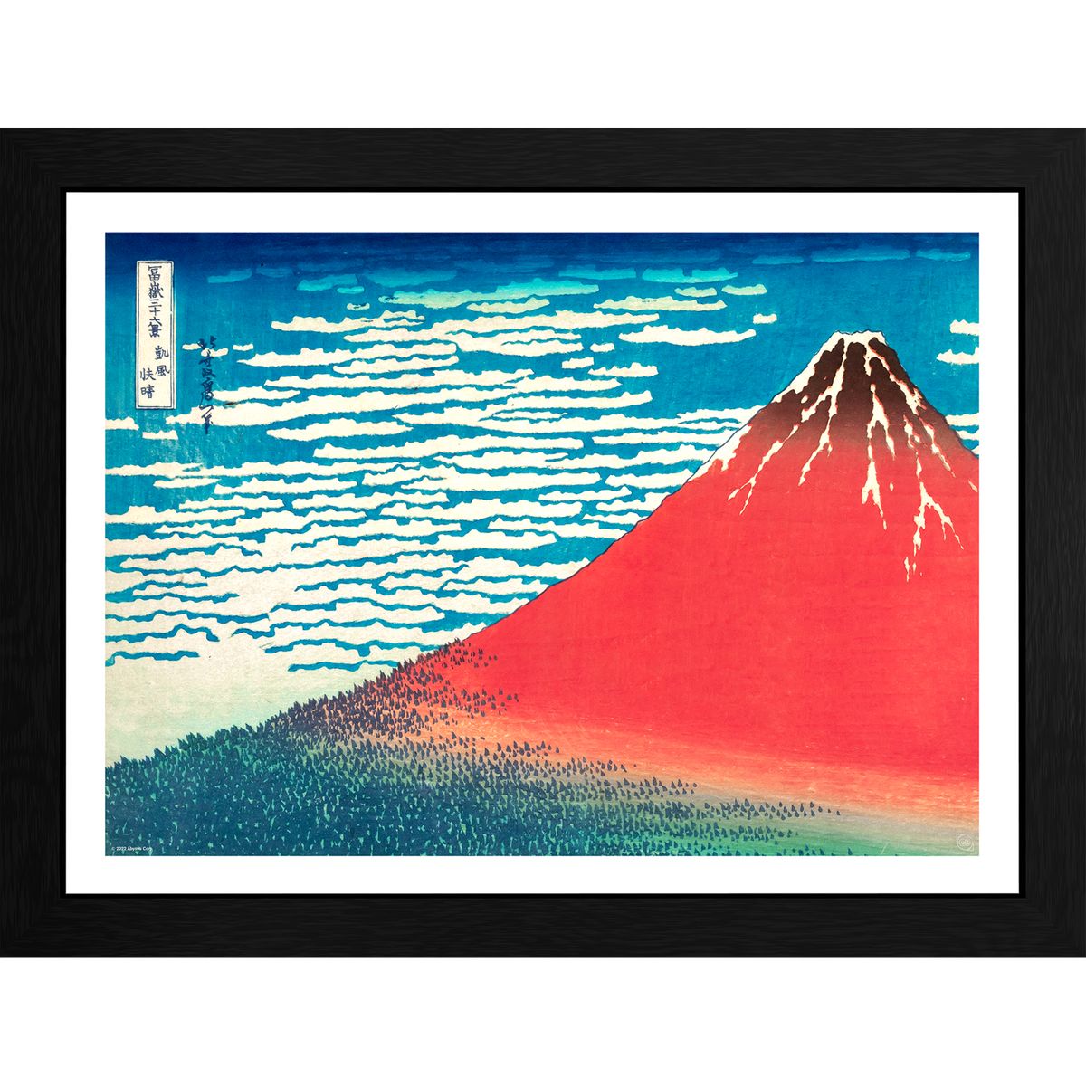 Hokusai - Red Fuji - Gerahmter Kunstdruck