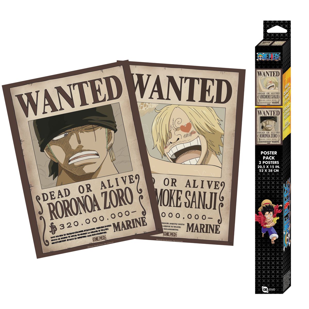 One Piece - Wanted Zoro & Sanji - 2 poster set – yvolve Shop