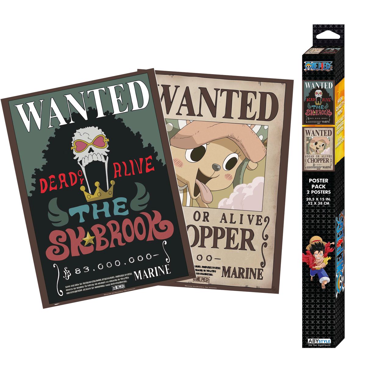 One Piece - Wanted Chopper & Brook - 2 Poster-Set – yvolve Shop