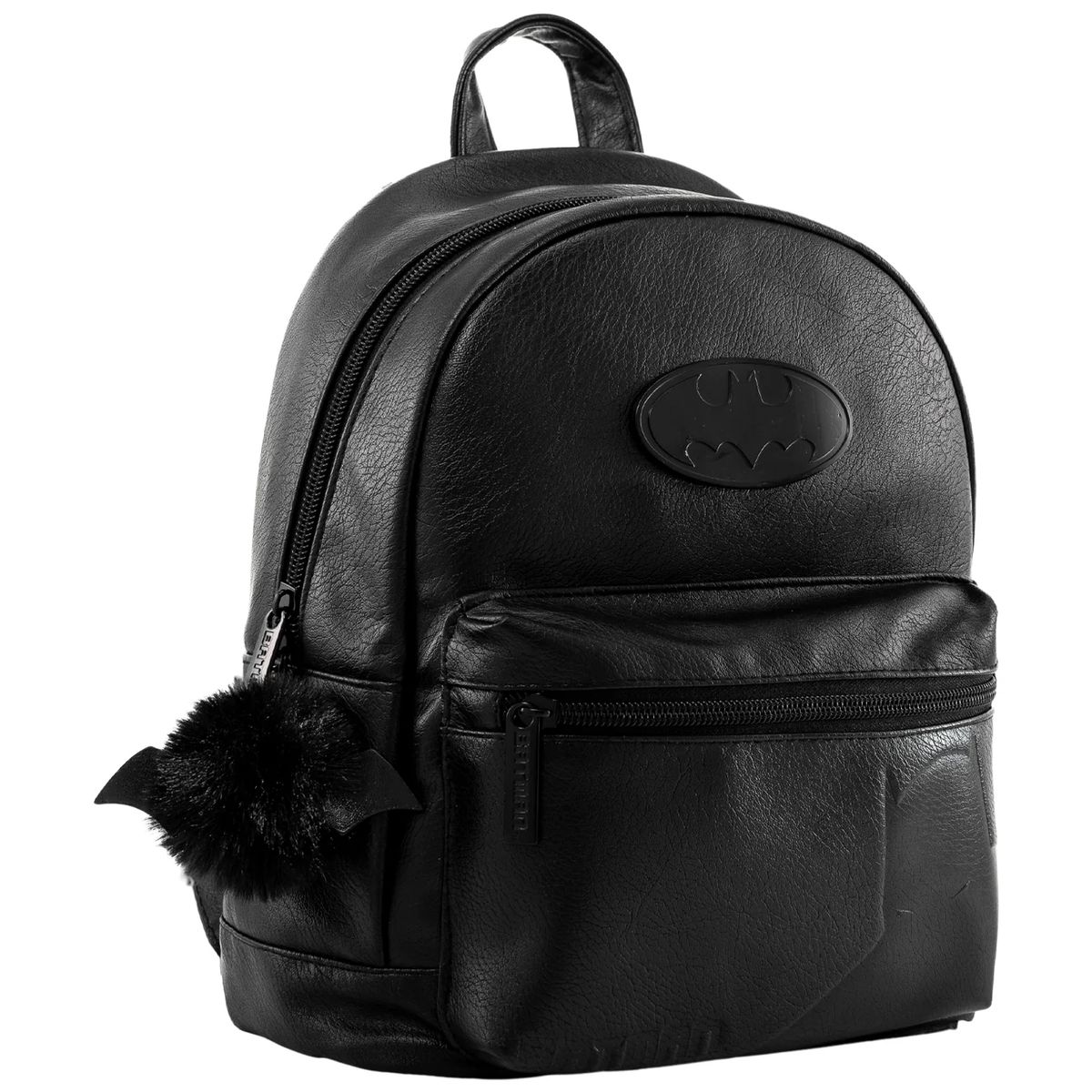 Leather Batman Logo Backpack Batman Mini Backpack Black/Faux