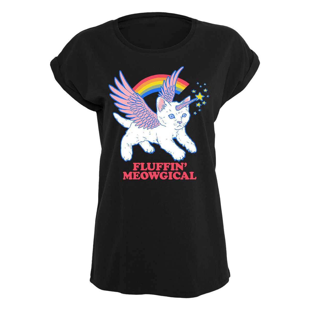 Hillary White Rabbit - Fluffin' Meowgical - Girlshirt