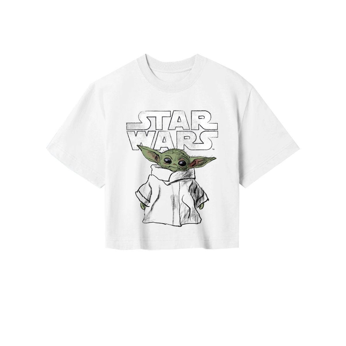 Star Wars: The Mandalorian - Child Sketch - Cropped Shirt