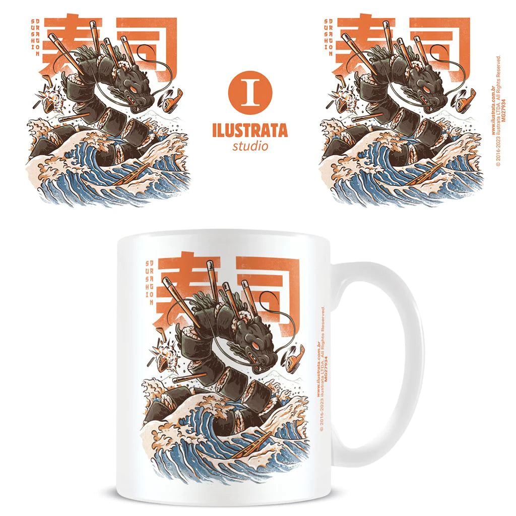 Ilustrata - Black Sushi Dragon - Tasse