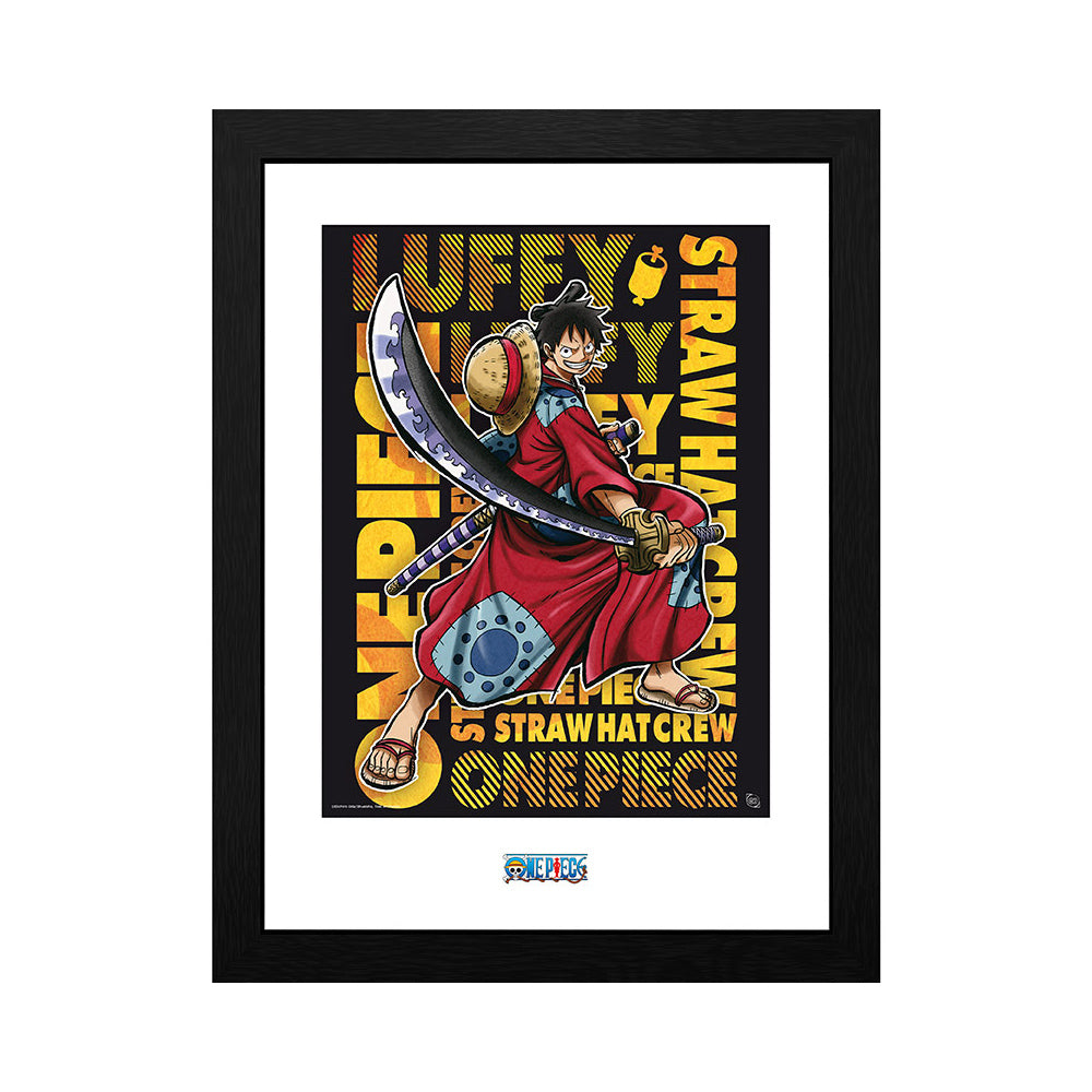 One Piece - Luffy in Wano - Gerahmter Kunstdruck