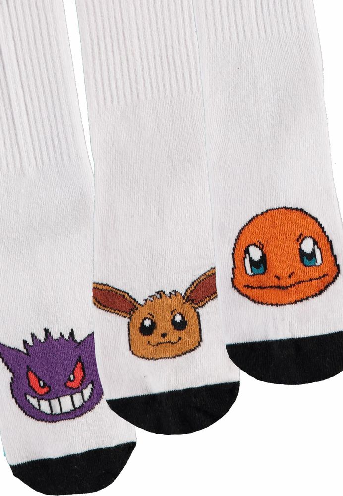 Pokémon - Eevee, Charmander & Gengar - Socks 3-pack