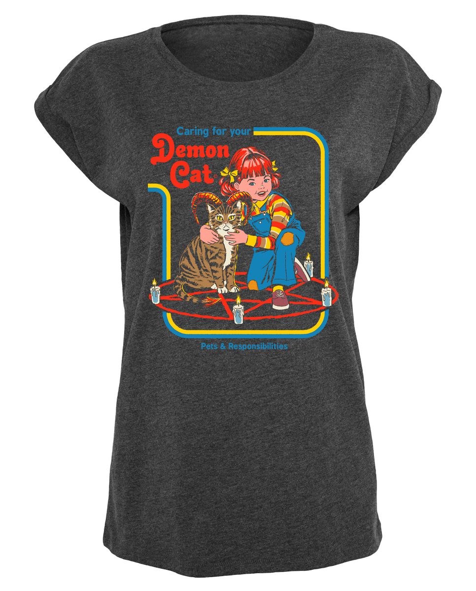 Steven Rhodes - Caring for your Demon Cat - Girlshirt