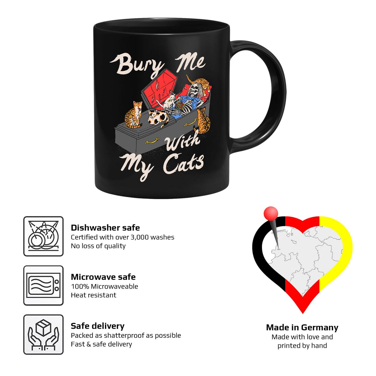 Hillary White Rabbit - Bury Me With My Cats - Mug
