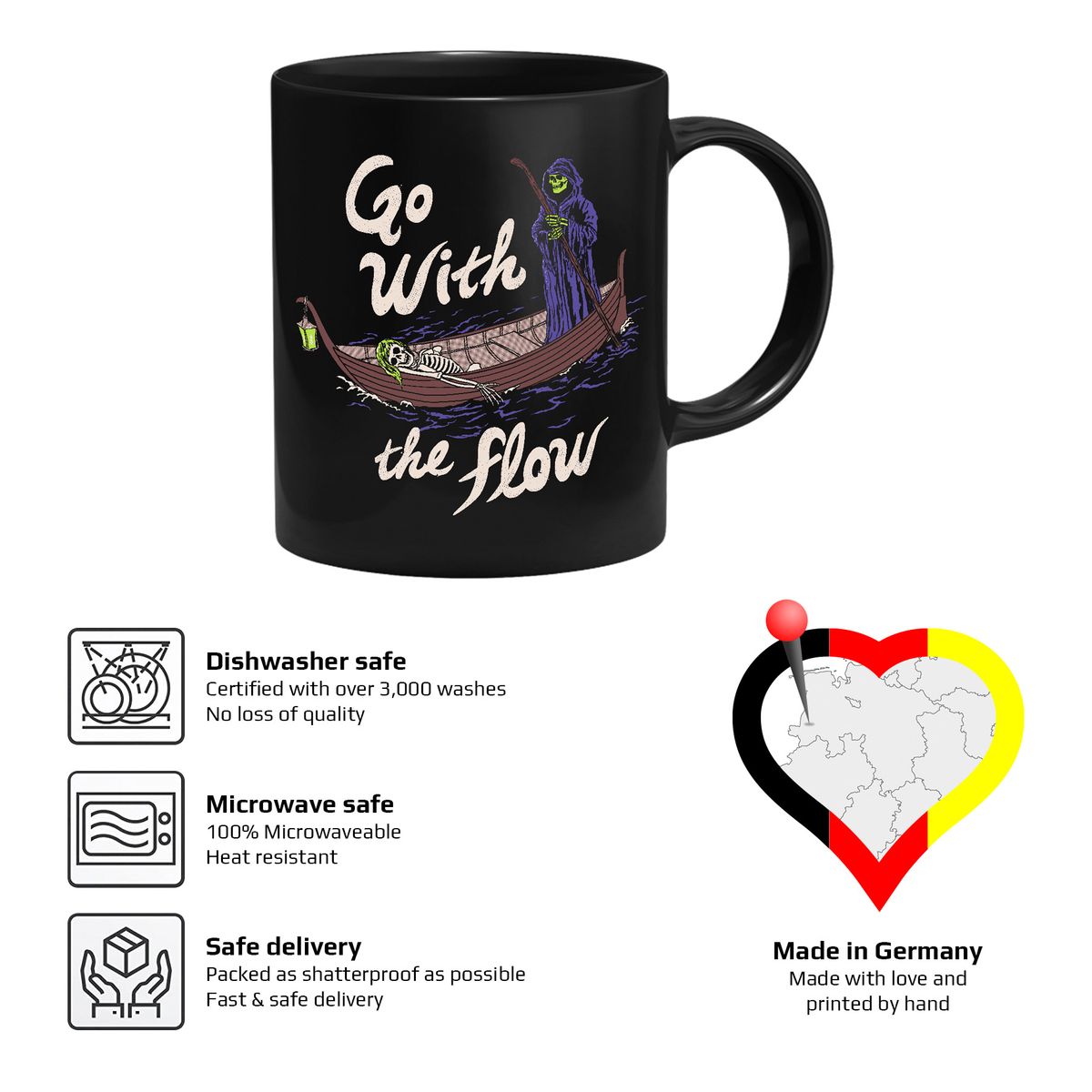 Hillary White Rabbit - Go with the Flow - Mug
