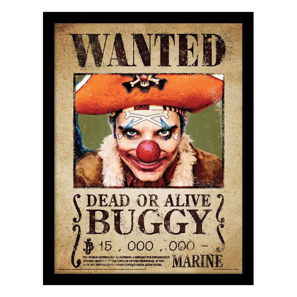 One Piece - Wanted Buggy - Gerahmter Kunstdruck | yvolve Shop