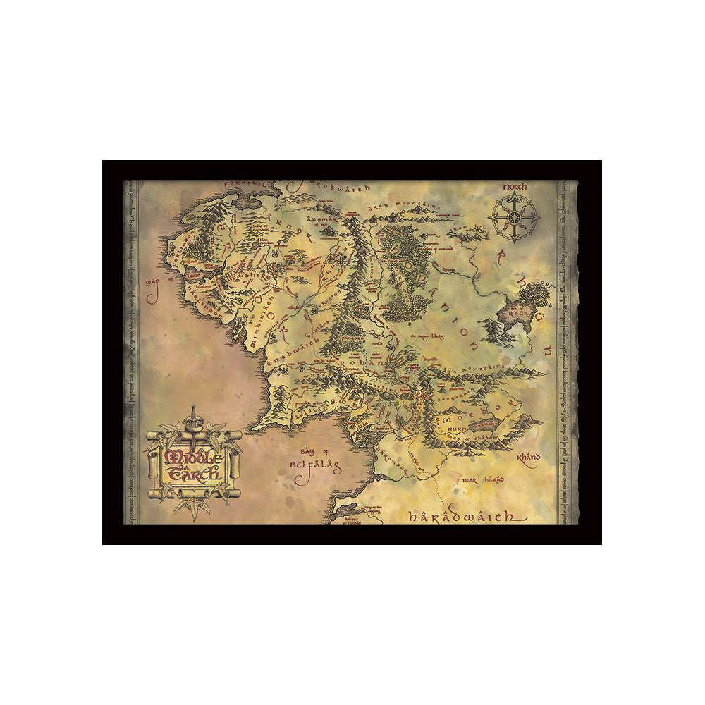 Lord of the Rings - Map - Framed Art Print