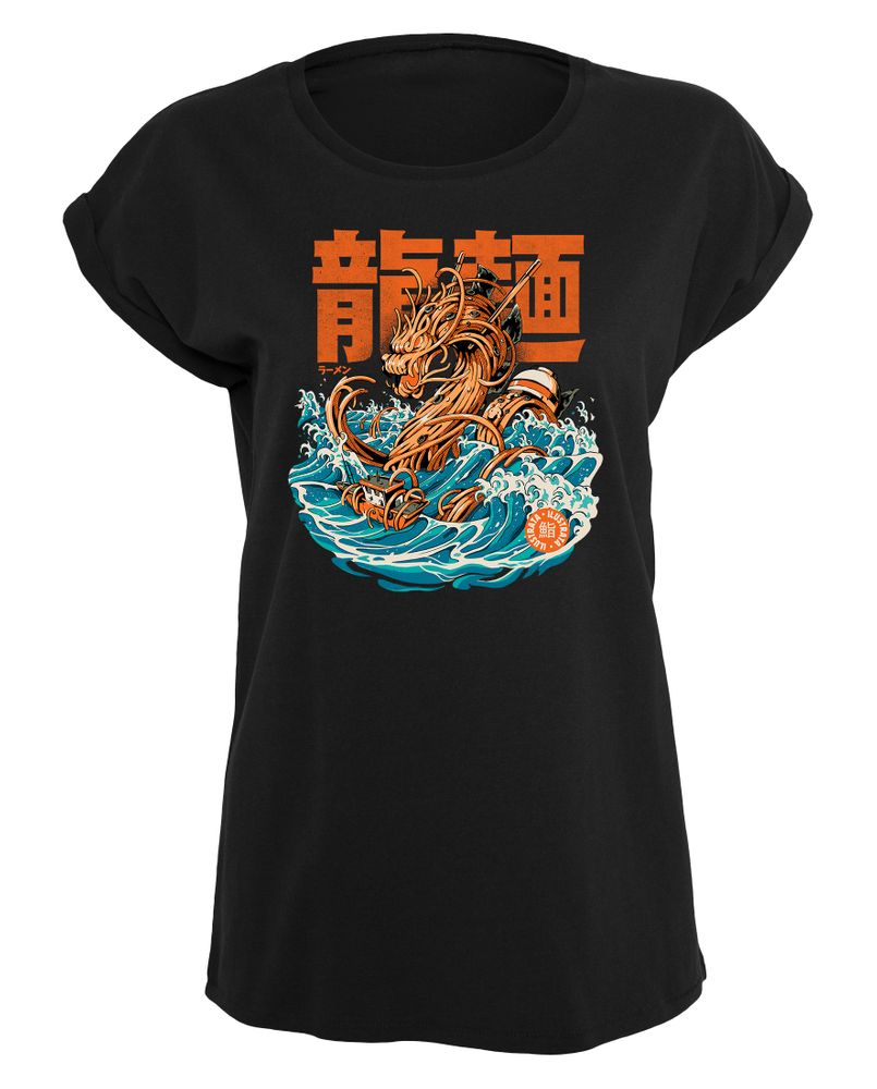 Ilustrata - Black Dark Great Ramen Dragon - Girlshirt