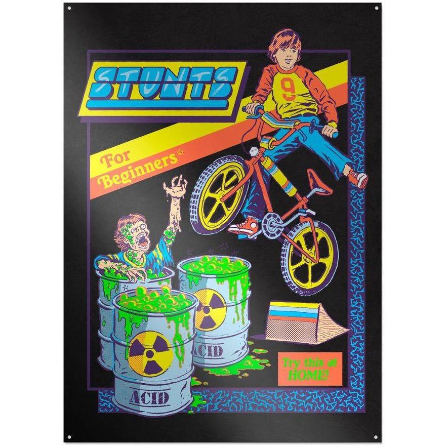 Steven Rhodes - Stunts for Beginners - metal sign