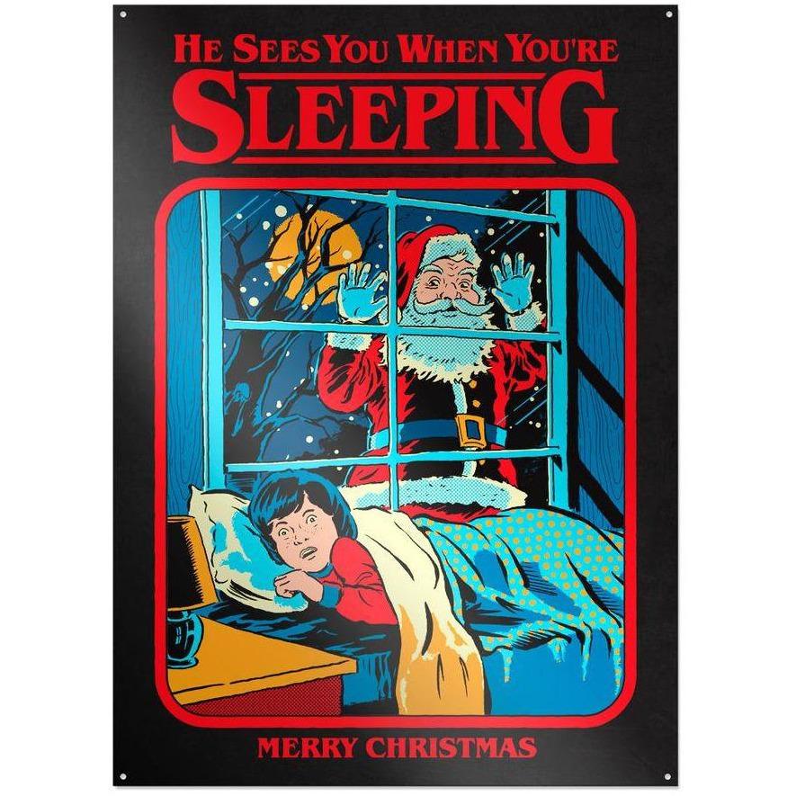 Steven Rhodes - He Sees You When You're Sleeping - metal sign