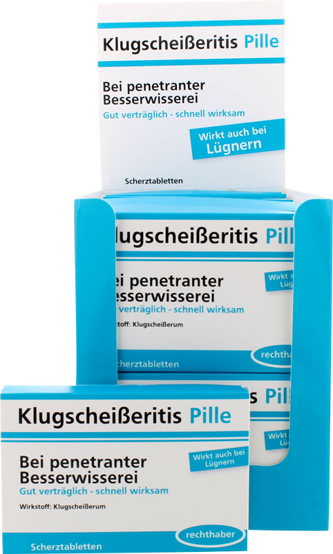 Scherztablette - Klugscheißer Pille - 24 Tabletten | yvolve Shop