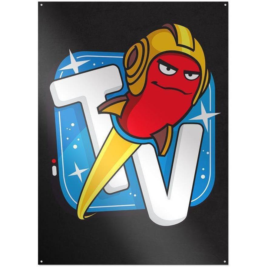 Rocket Beans TV - channel logo - metal sign
