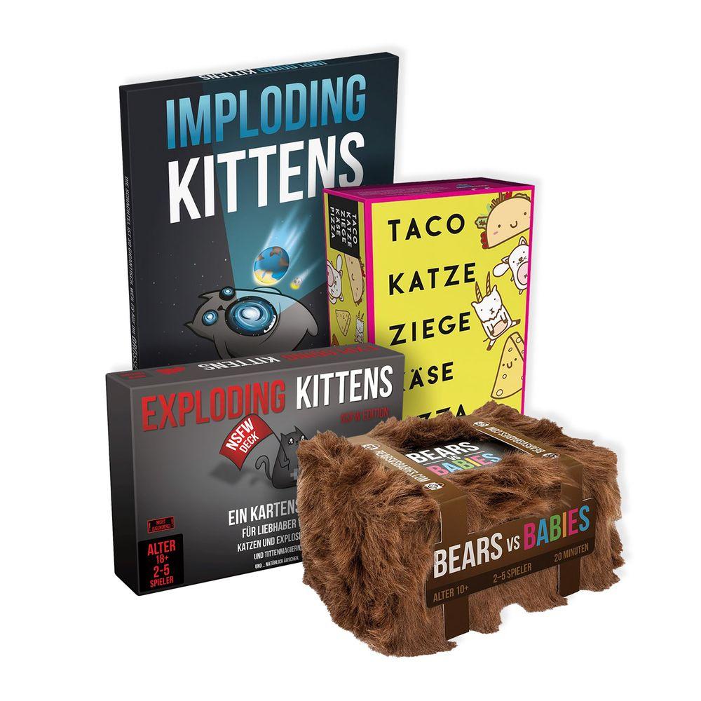 BUNDLE - Taco Katze Ziege Käse Pizza + Exploding Kittens (NSFW) + Imploding Kittens + Bears vs Babies | DEUTSCH - yvolve Shop