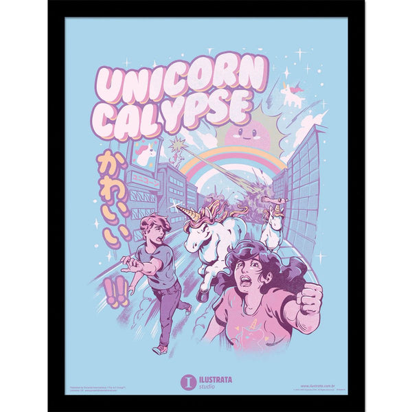 Ilustrata - Unicorncalypse - Gerahmter Kunstdruck