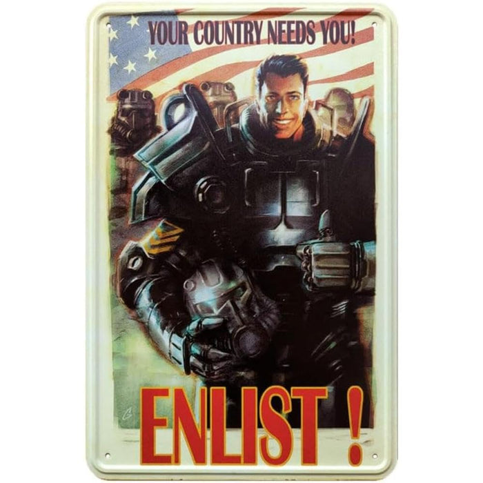 Fallout - Enlist! - Metallschild