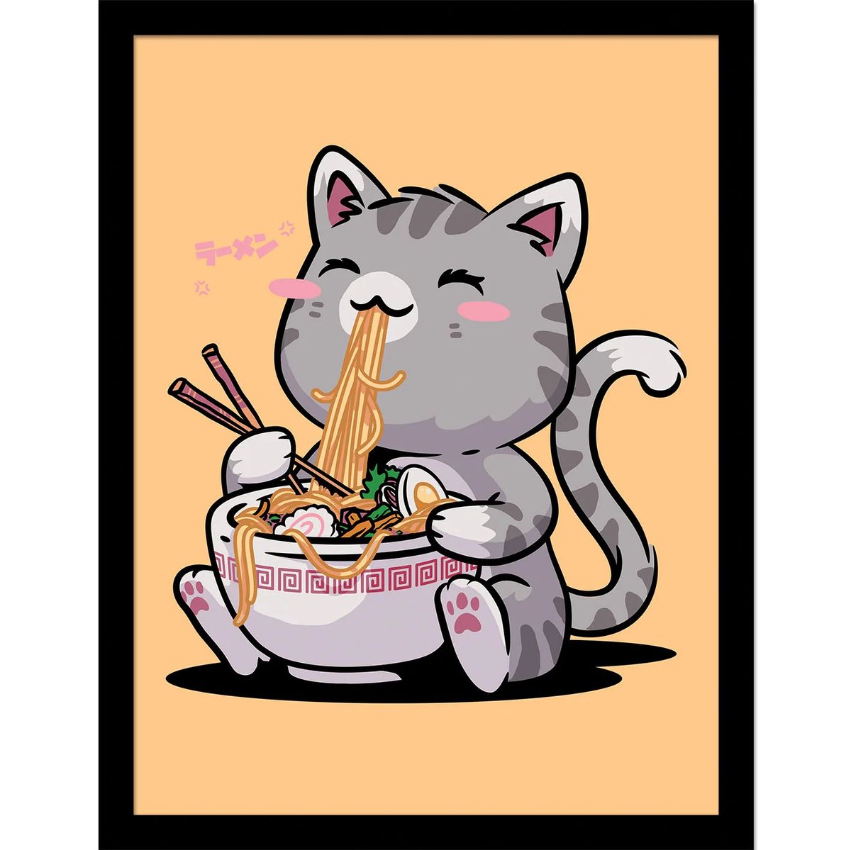 By Maria - Kawaii Neko Cat - Framed Art Print