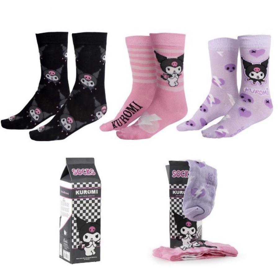Hello Kitty - Sanrio Kuromi - 3er-Pack Socken