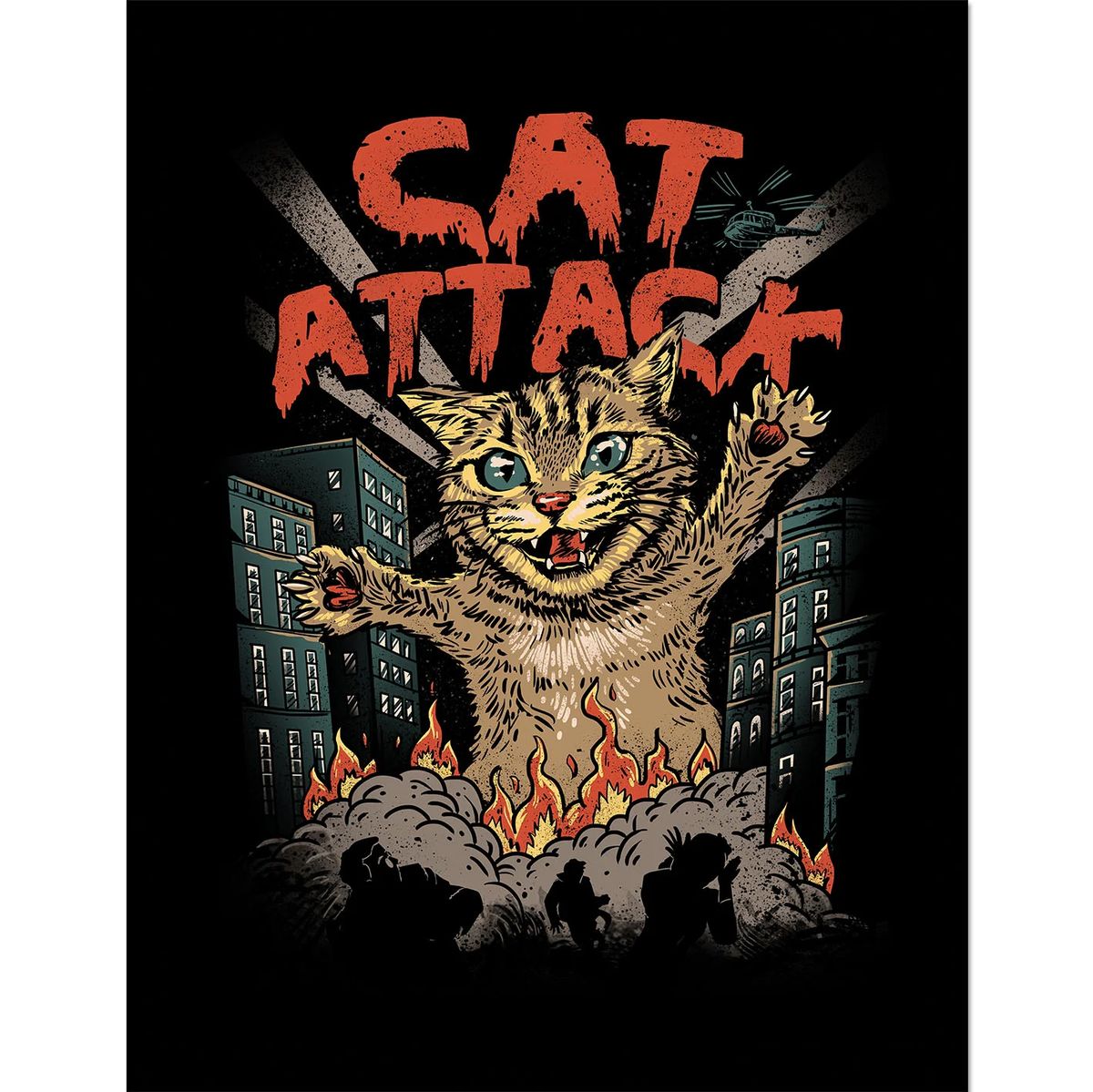 Vincent Trinidad - Cat Attack - Framed Art Print