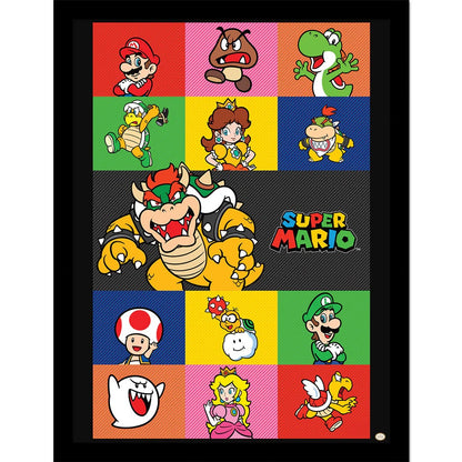Super Mario - Characters - Gerahmter Kunstdruck