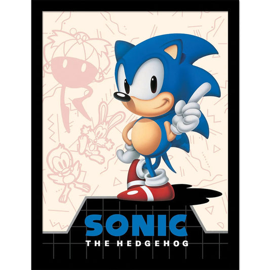 Sonic - Megadrive Cover - Framed Art Print