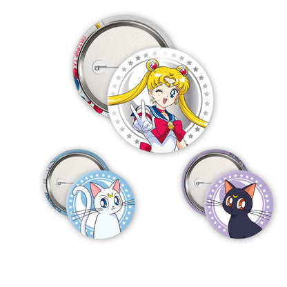 Sailor Moon - Luna, Artemis & Sailor Moon - Buttons