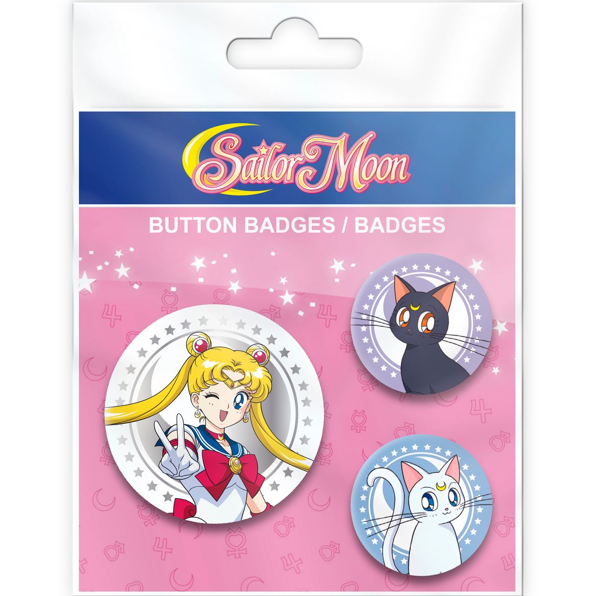 Sailor Moon - Luna, Artemis & Sailor Moon - Buttons
