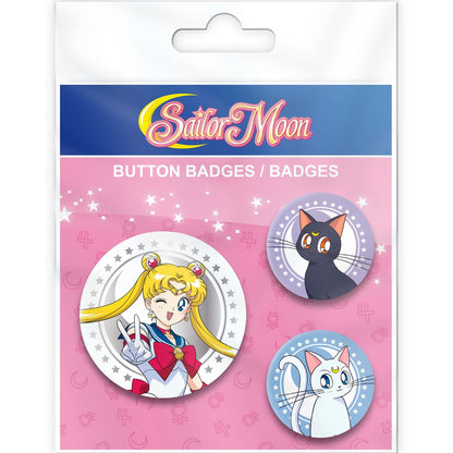 Sailor Moon - Luna, Artemis & Sailor Moon - Buttons