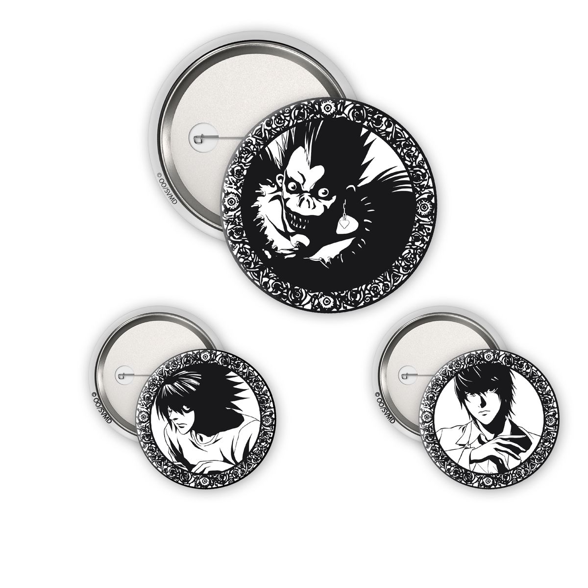 Death Note - Light, L &amp; Ryuk - Buttons