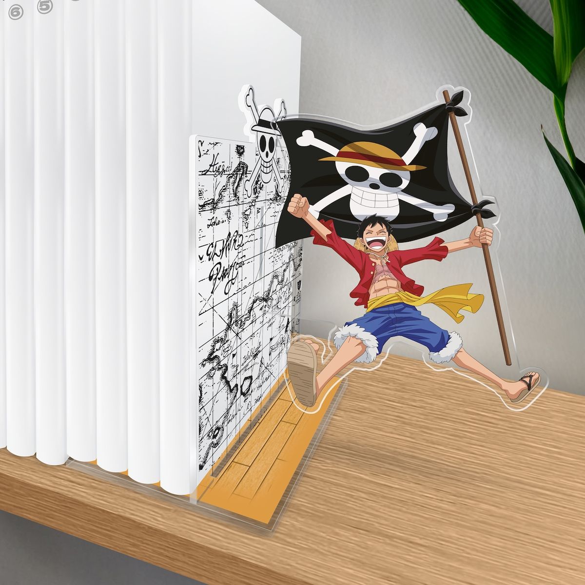 One Piece - Ruffy with Flag - Acryl-Buchstütze