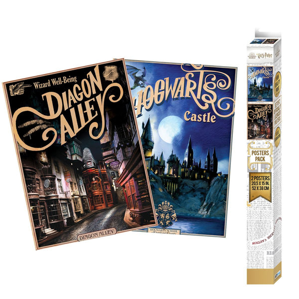 Harry Potter - Diagon Alley & Hogwarts - 2 poster set