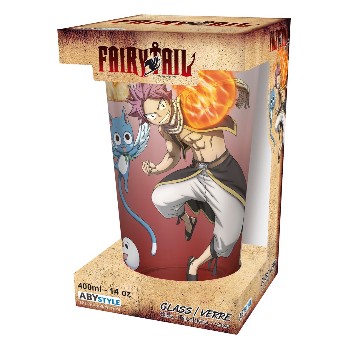 Fairy Tail - Natsu, Lucy, Happy & Plue - XXL-Trinkglas