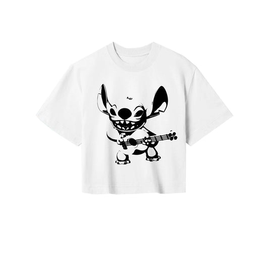 Lilo &amp; Stitch - Lets Rock - Cropped Shirt