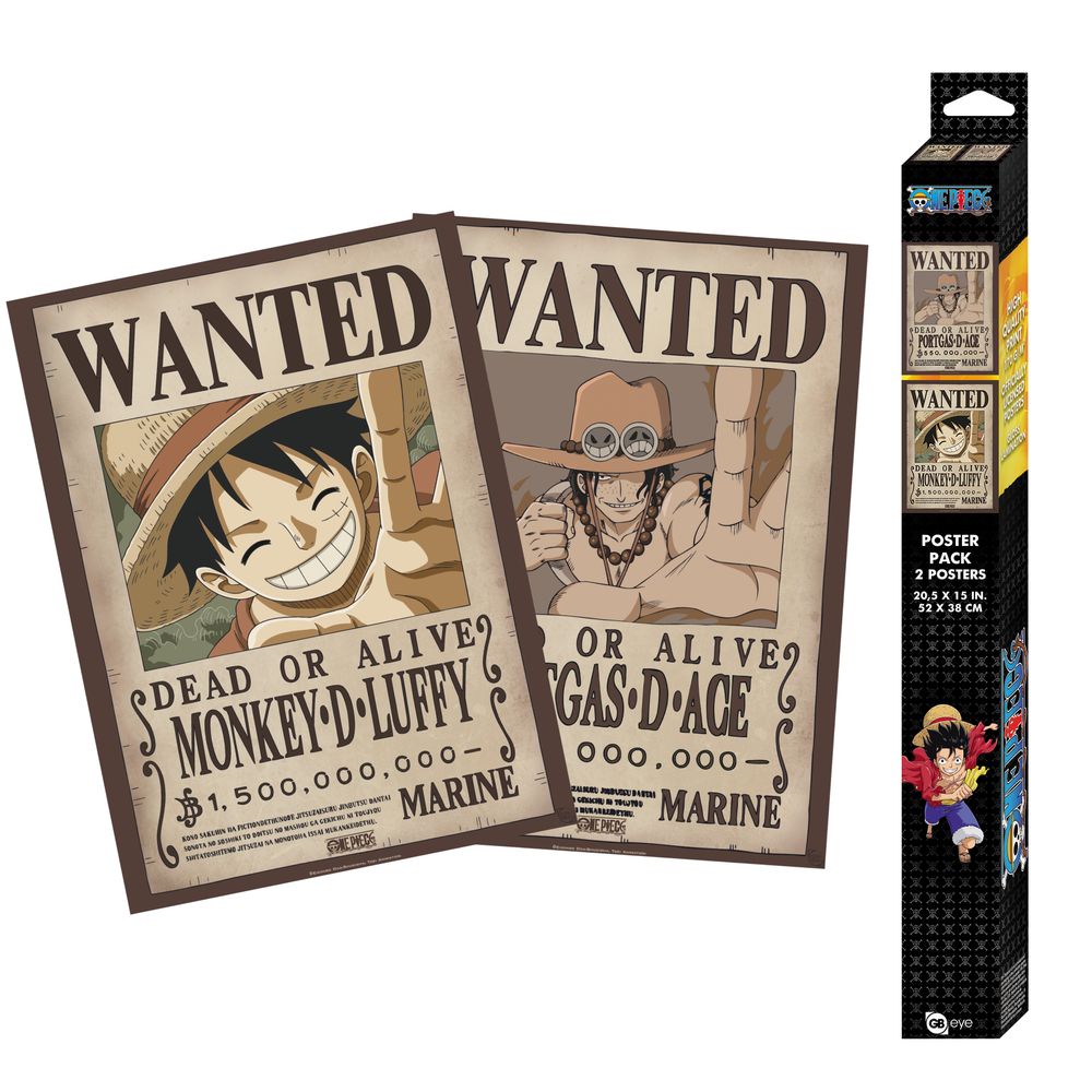 One Piece - Wanted Luffy & Ace - 2 Poster-Set | yvolve Shop