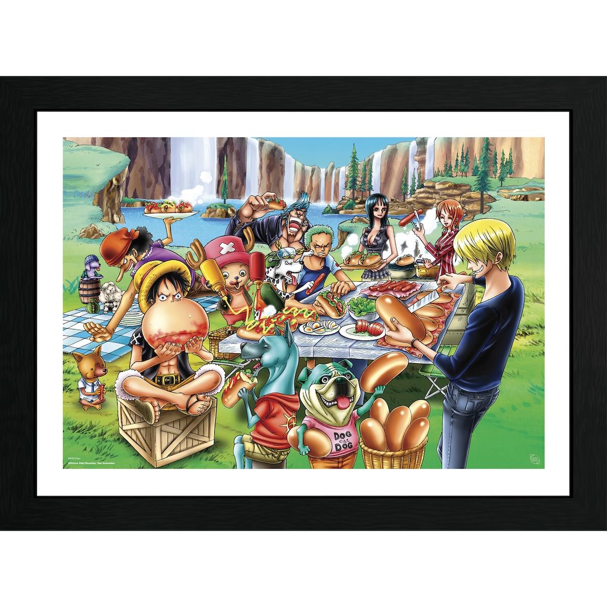 One Piece - Hot-Dog Party - Gerahmter Kunstdruck