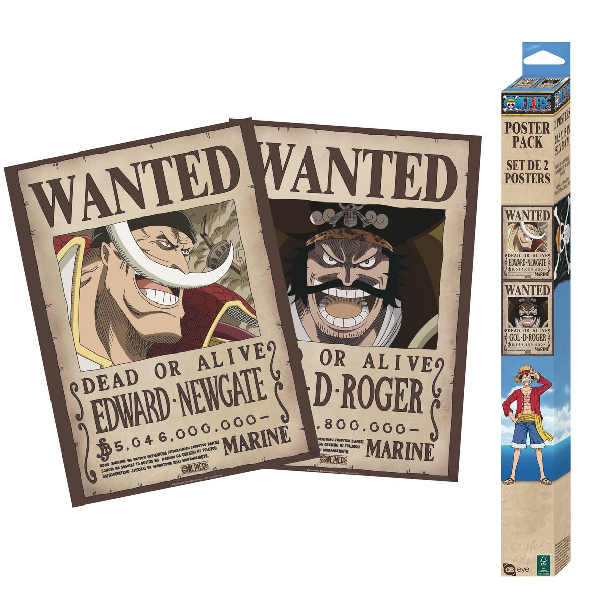 One Piece - Roger & Whitebeard - 2 Poster-Set