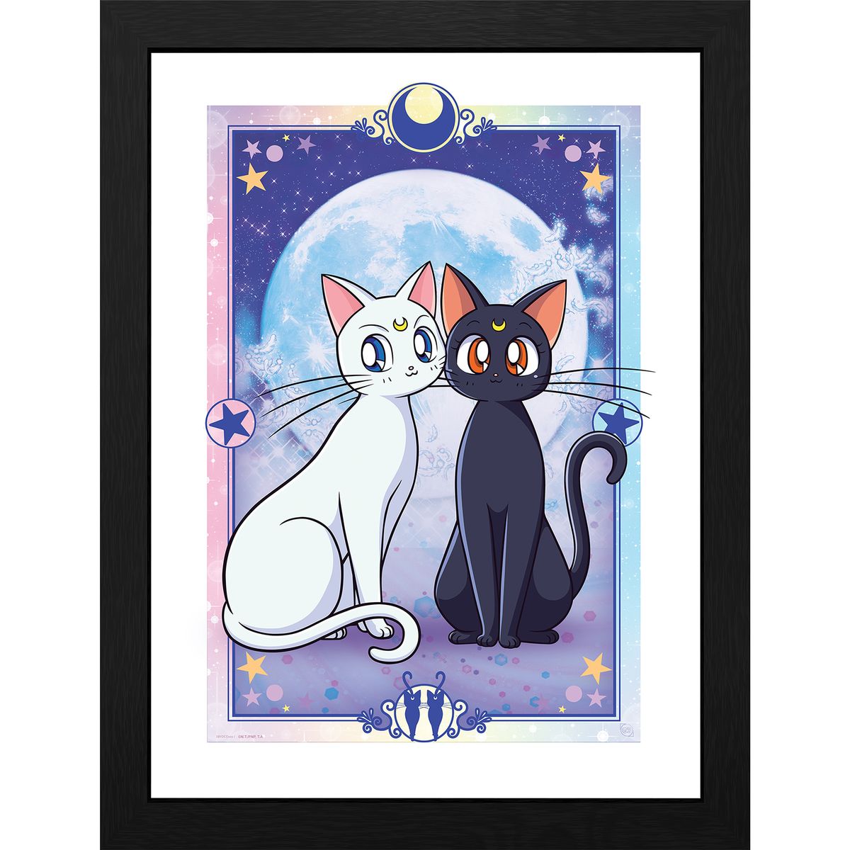 Sailor Moon - Luna & Artemis - Gerahmter Kunstdruck