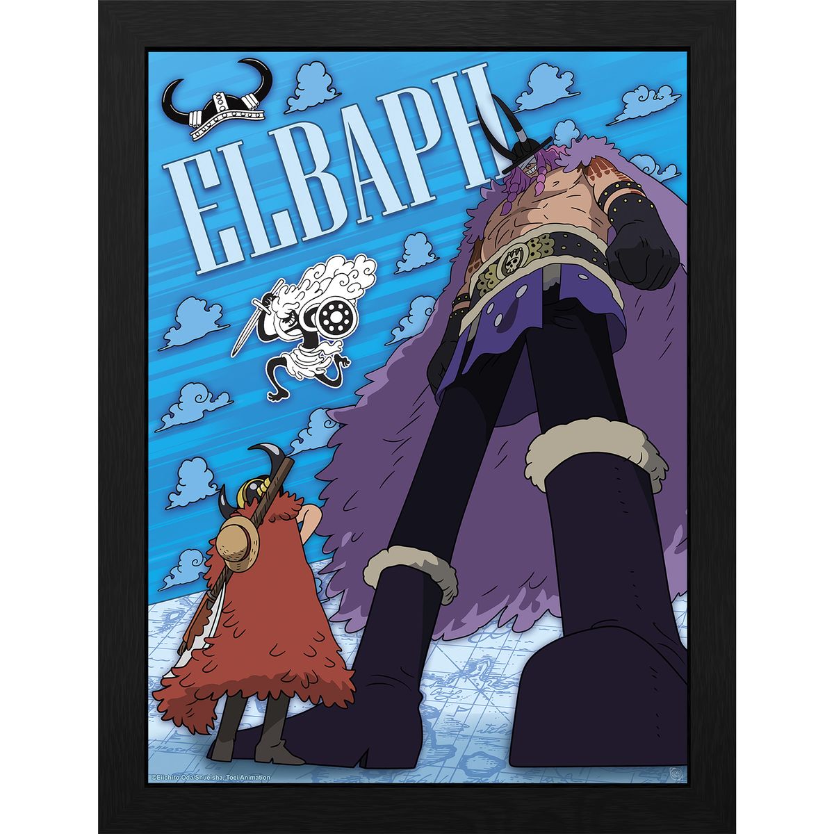 One Piece - Luffy vs Loki - Gerahmter Kunstdruck
