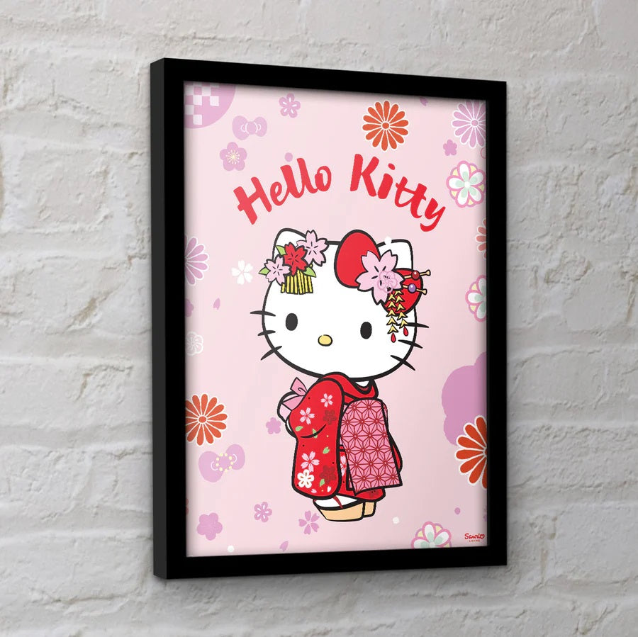 Hello Kitty - Kimono - Framed Art Print