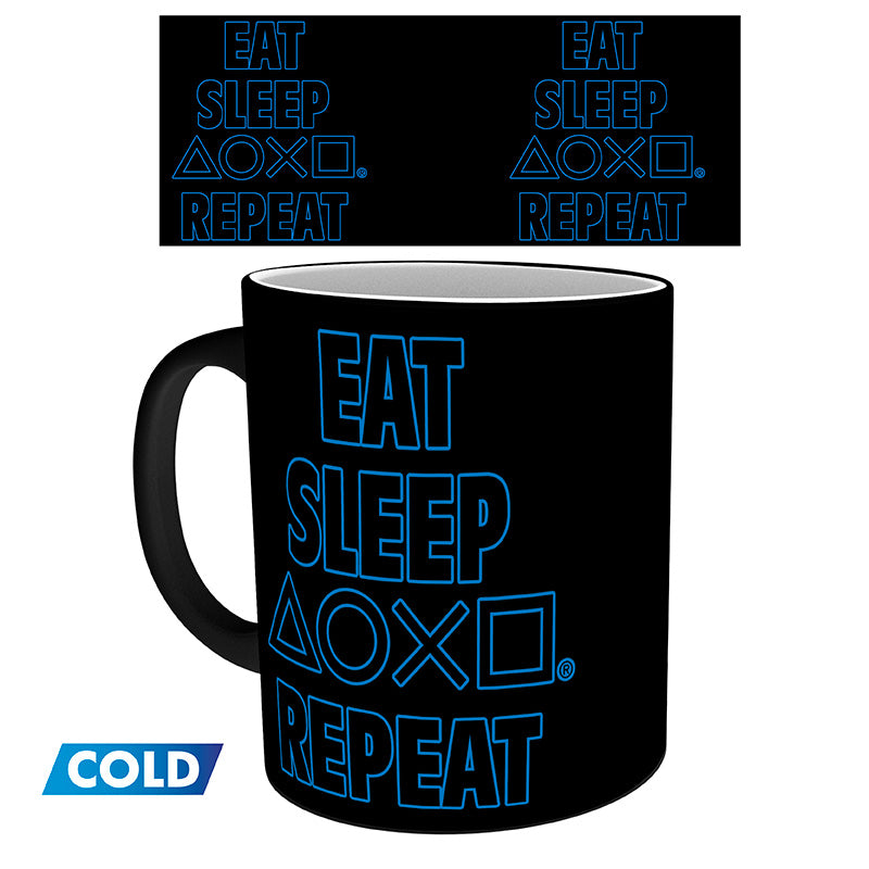 Playstation - Eat Sleep Repeat - Farbwechsel-Tasse