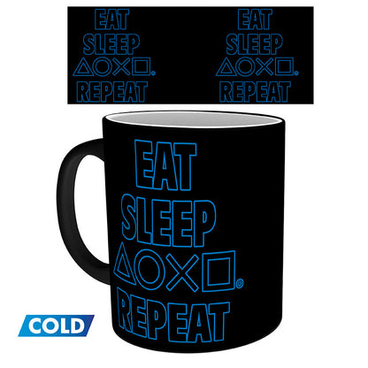 Playstation - Eat Sleep Repeat - Farbwechsel-Tasse