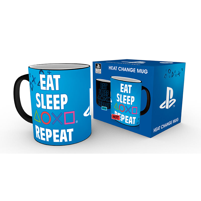 Playstation - Eat Sleep Repeat - Farbwechsel-Tasse