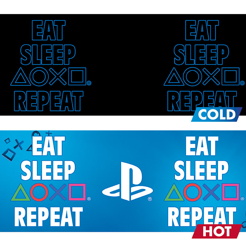 Playstation - Eat Sleep Repeat - Farbwechsel-Tasse