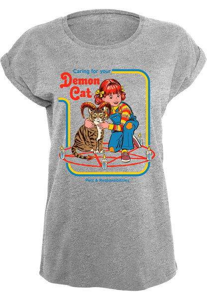 Steven Rhodes - Caring for your Demon Cat - Girlshirt
