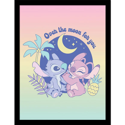 Lilo und Stitch - Over the Moon - Gerahmter Kunstdruck