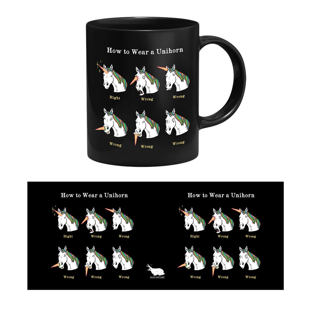 Hillary White Rabbit - How to Wear a Unihorn - Tasse | yvolve Shop