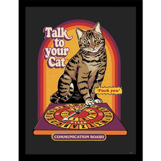 Steven Rhodes - Talk to your Cat - Framed Art Print